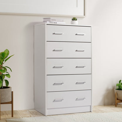 Chest of 5 Drawers, White