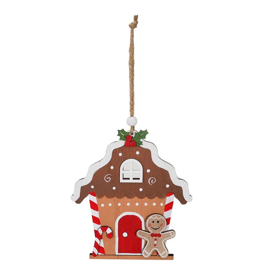 Gingerbread House Hanging Decoration, 13cm, Asstd