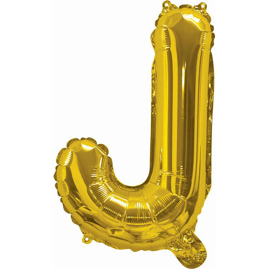 Gold Foil Balloon, 35cm, Letter J