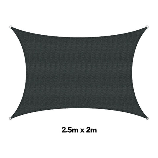 H&G Shade Sail Rectangle Charcoal, 2.5 x 2m