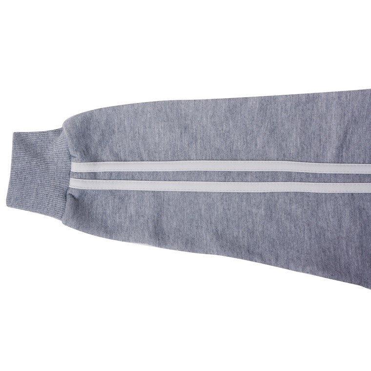 Zip Thru Fleece w/ Stripe Grey, XXL