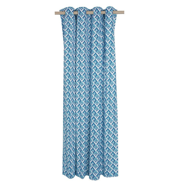 H&G Decor Curtain, Blue Diamonds