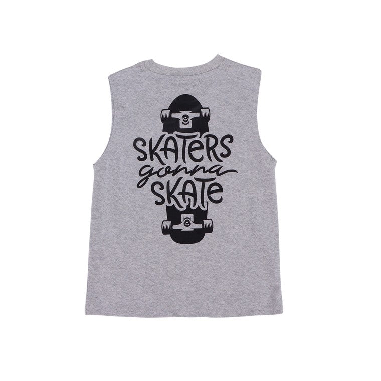 Skate Print Muscle Tank, Size 16