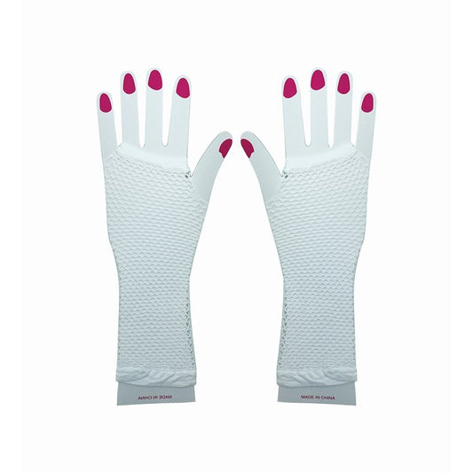 Party Fishnet Gloves, White