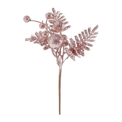 Glitter Baubles Fern Pick, Pastel, Asstd