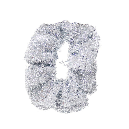 Hair Scrunchie Metallic Stretchy Tinsel, Asstd