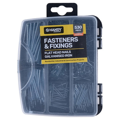 Fasteners & Fixings, Flat Head Nails, 530pc