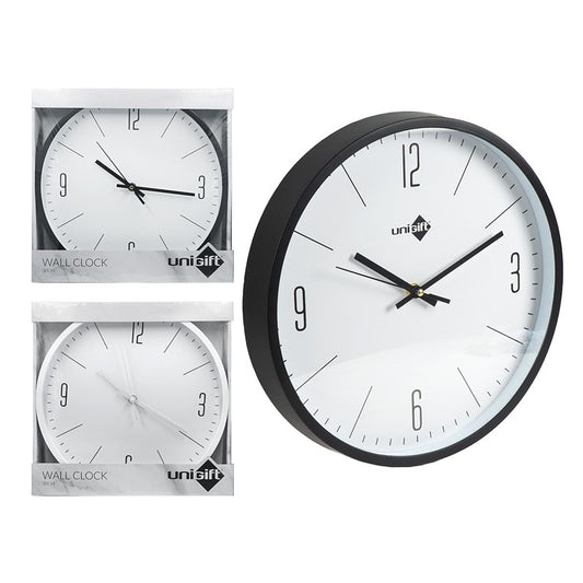 White or Black Clock, 30cm, 2 Asstd Designs