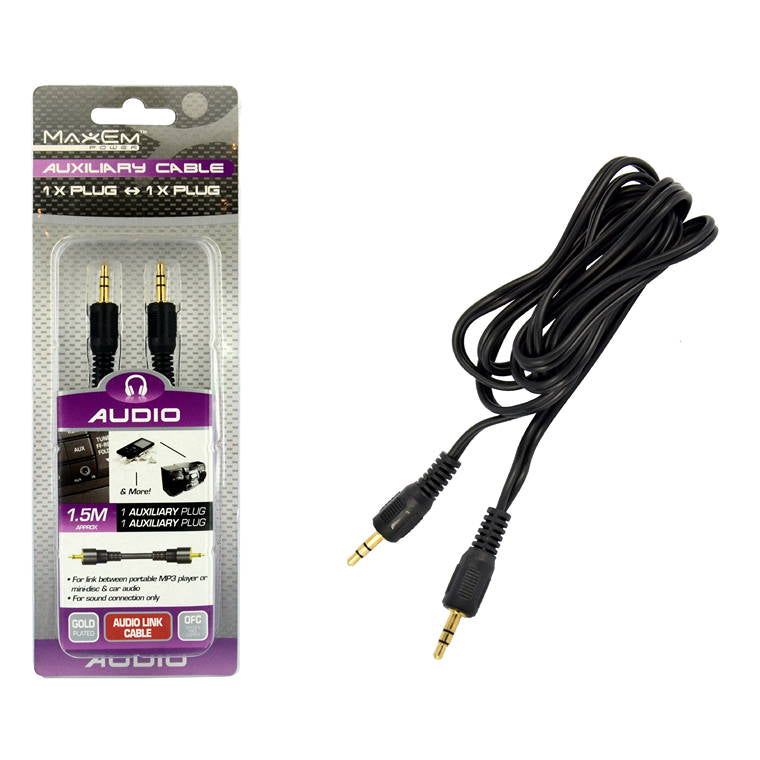 Auxiliary Cable, 1XPlug, 1.5m