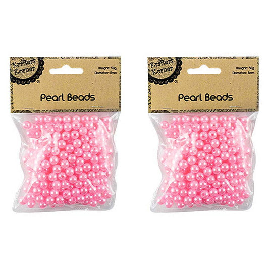 Pink Pearl Beads, 8mm