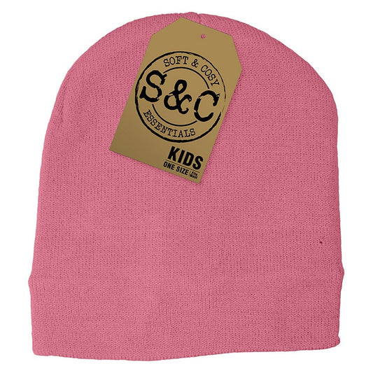 Kids Basic Beanie Pink