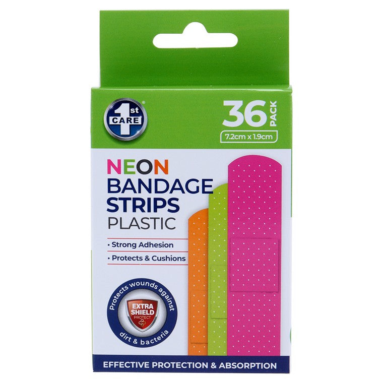 Neon Bandage Strips, 36pk