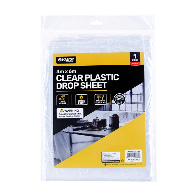 Clear Plastic Drop Sheet, Large