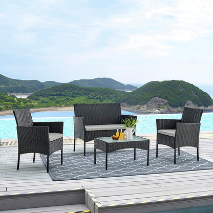 Rattan Sofa Set, 4pc