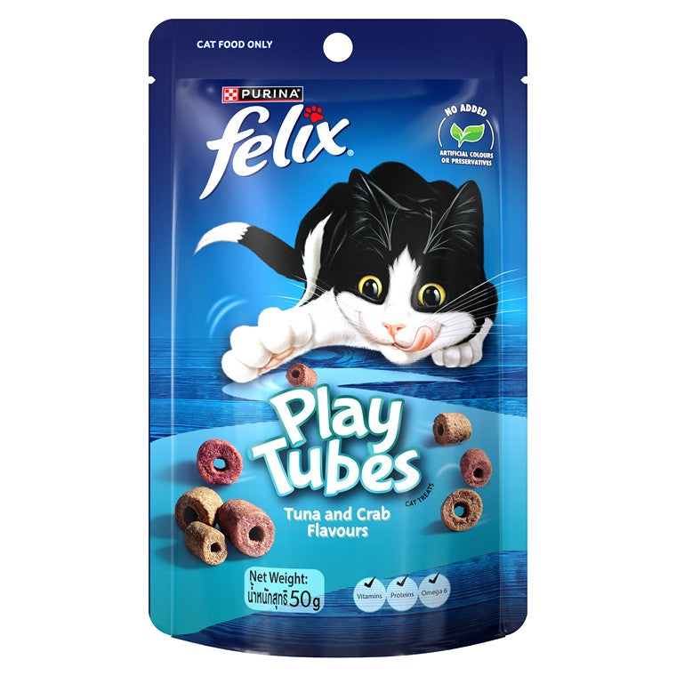 Felix Play Tubes Tuna & Crab Cat Treats, 50g