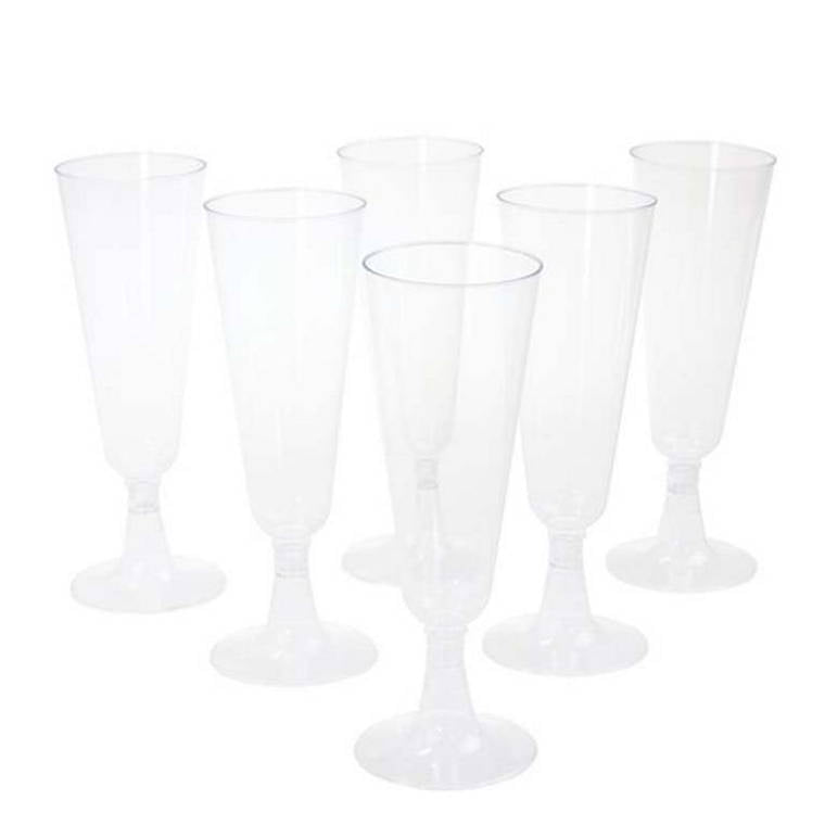 L&L Party Plastic Champagne Glasses, 6pk