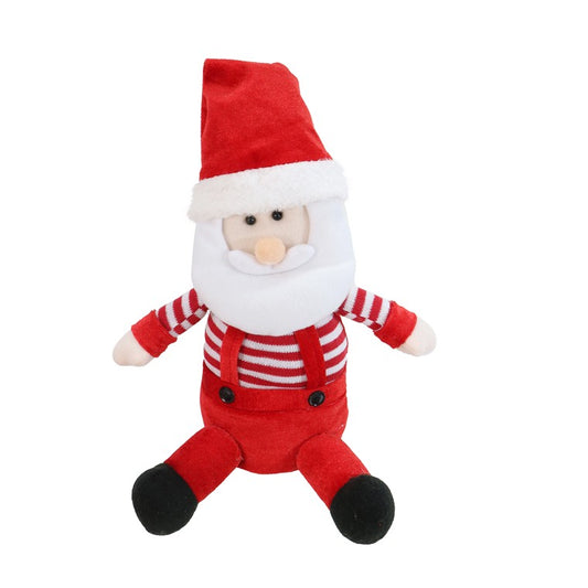 Sitting Santa Plush Figurine, 30cm, Asstd