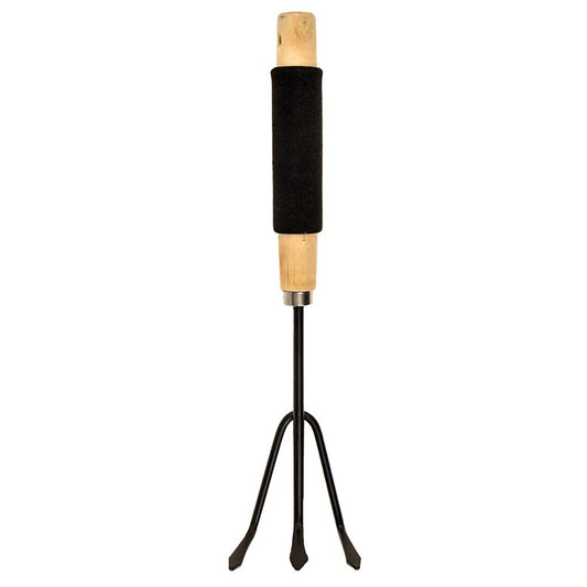 Wooden Handle Cultivator w/ Foam Grip