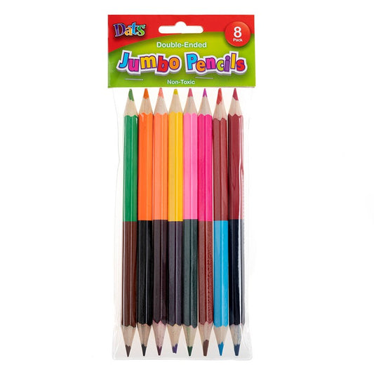 Double Ended Jumbo Pencils, 8pk