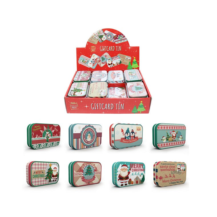 Christmas Mini Retro, Gift Card Tin, Asstd