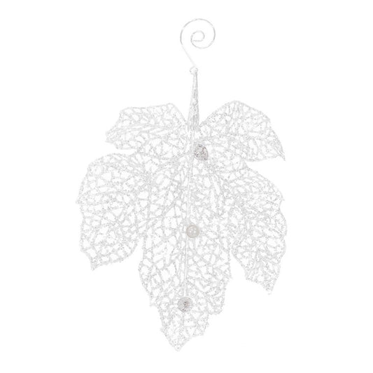 Hanging Jewelled Glitter Leaf, Asstd