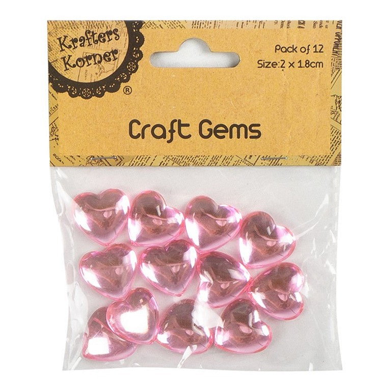 Embellishment Hearts, 12pk, 2 Asstd Colours