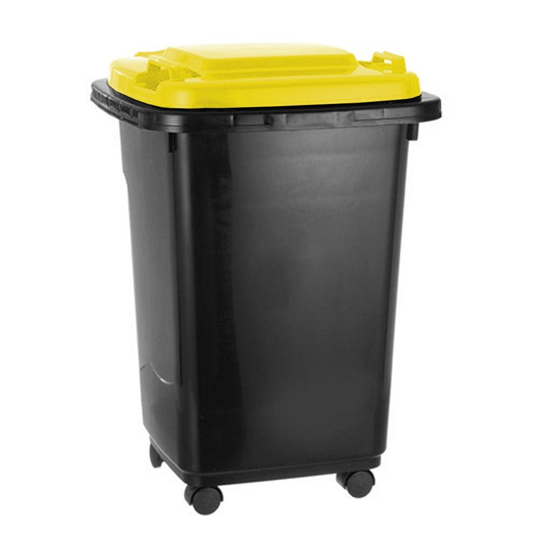 Eco Wheelie Bin, 60L, Black w/ Coloured Lid