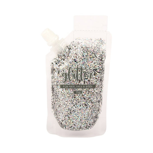 Silver Glitter Gel Pouch, 50gm