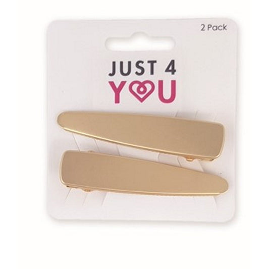 Hair Clip, Metallic, 2 Pk, 3 Asstd Colours