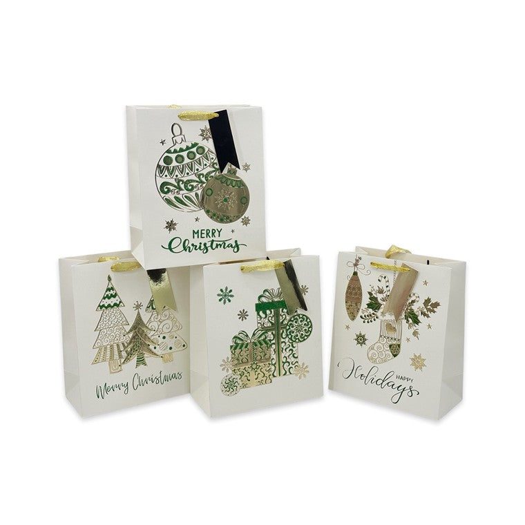 Craft Glitter Xmas Gift Bag Med