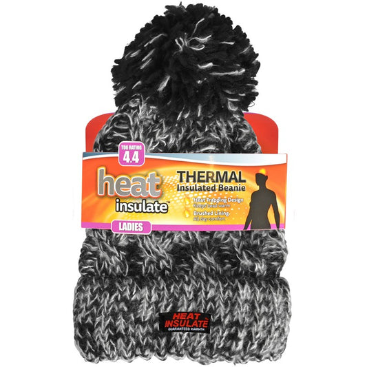 Ladies Heat Control Melange Beanie, 3 Asstd Colours