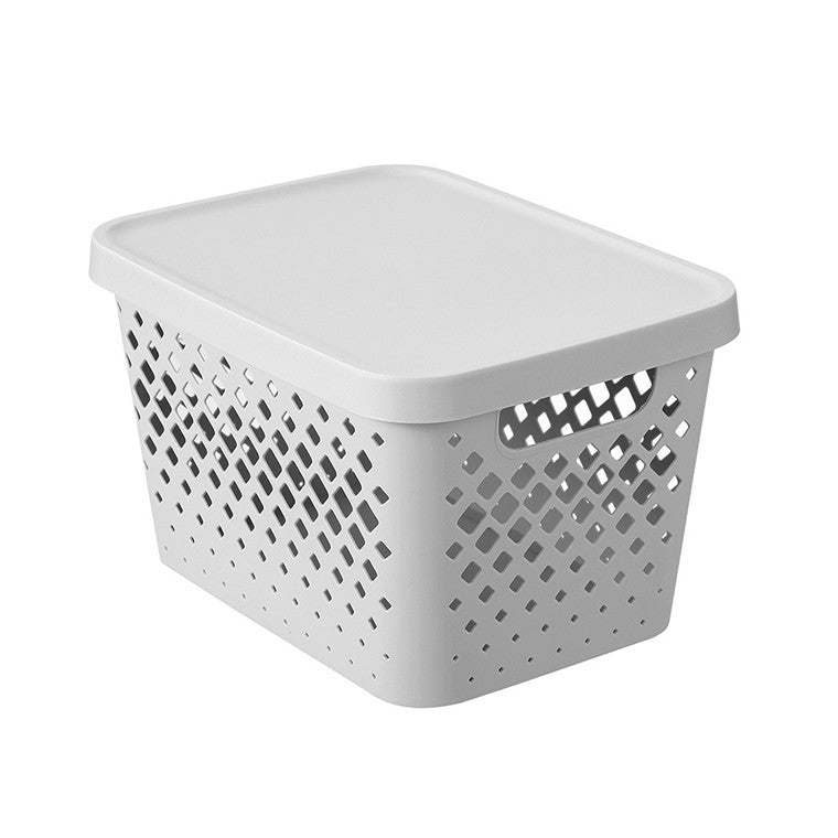 Kept Storage Basket w/ Lid, 16L, 3 Asstd Colours