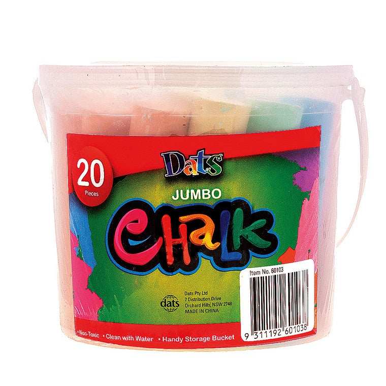 Chalk Jumbo Colour in Bucket, 20pk