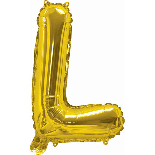 Gold Foil Balloon, 35cm, Letter L