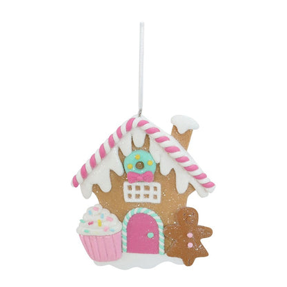 Hanging Gingerbread House, 10cm, Asstd