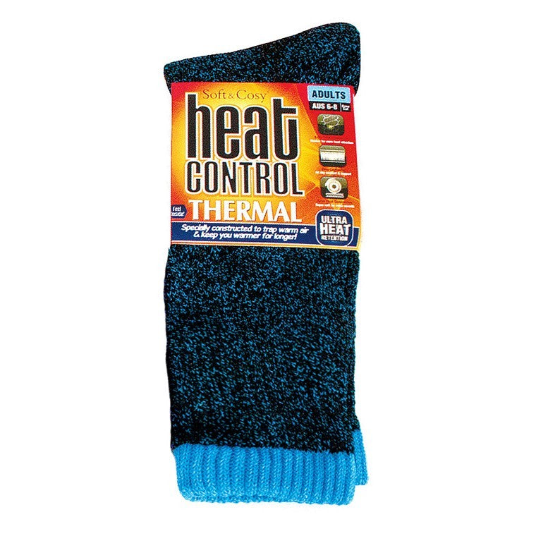 Ladies Crew Heat Control Socks, Blue