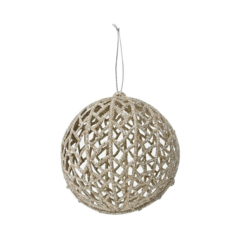 Glitter Mesh Bauble, 10cm, Asstd