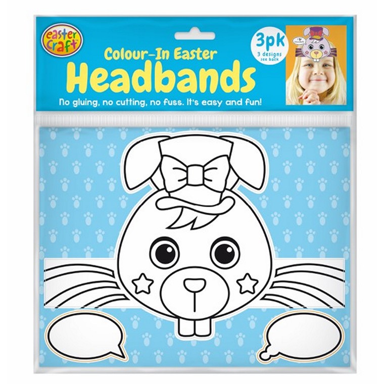 Colour In Headbands, 3pk