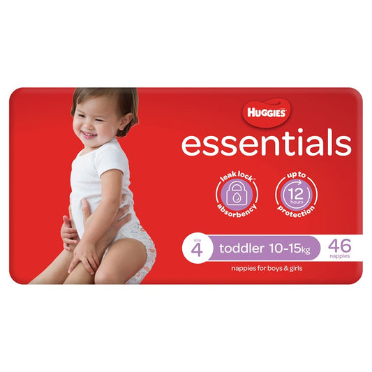 Huggies Essentials 46pk, Size 4, Toddler