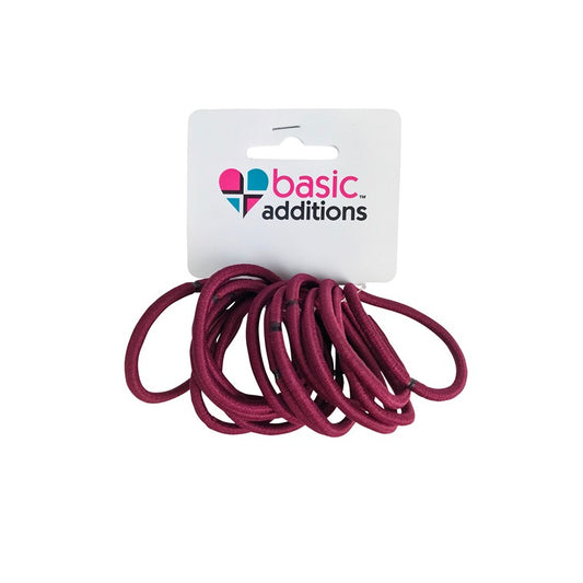 School Hair Elastic, Burgundy, 15pk