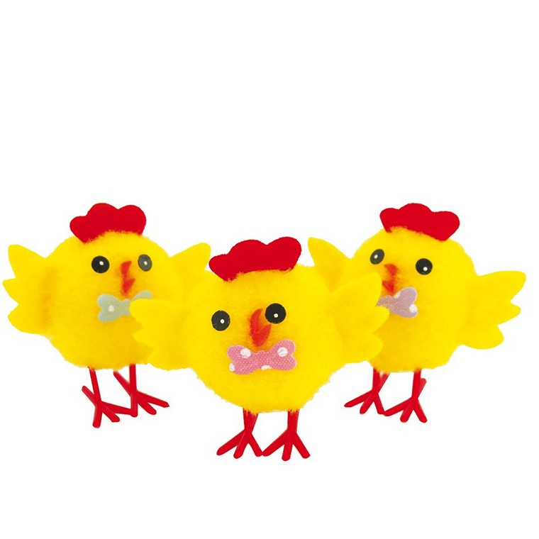 Pom Pom Chicks, 6pk, 4cm Chick