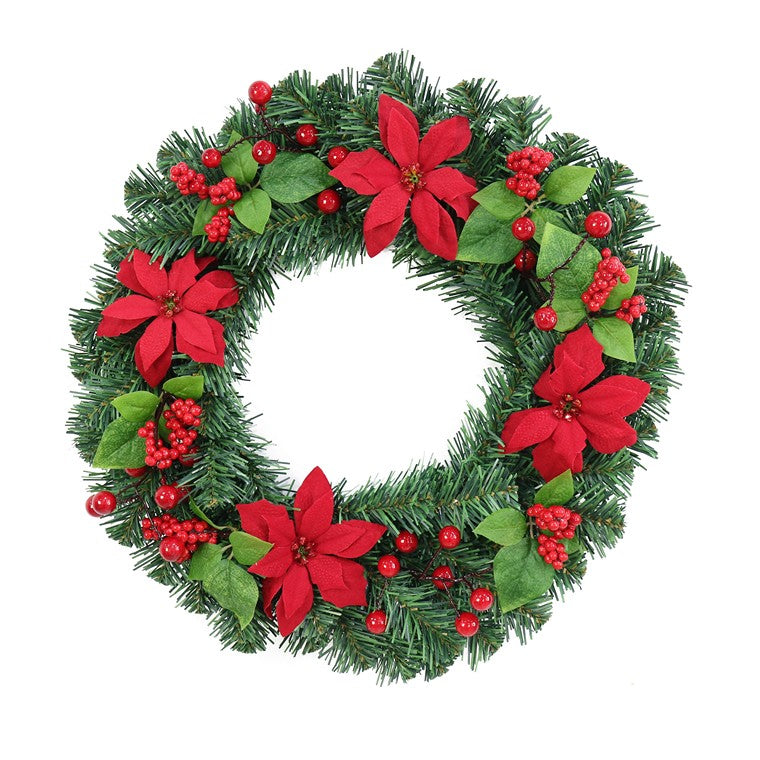 Xmas Wreath Classic Poin/ Berries 40cm