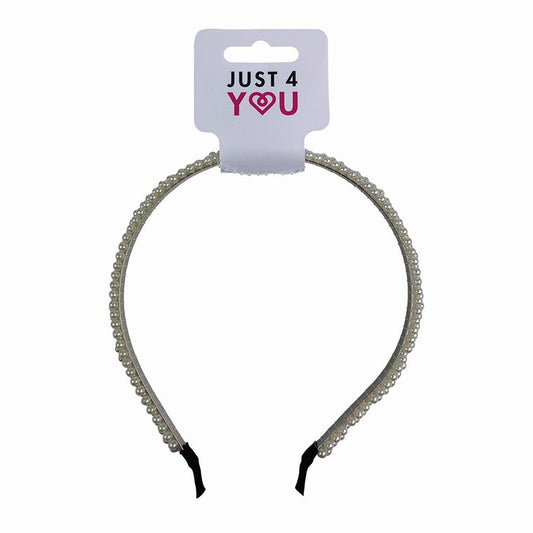 Alice Headband, 3 Row Pearl