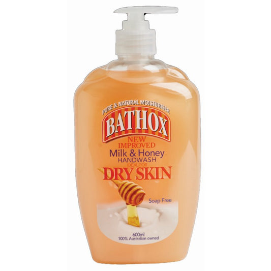 Bathox Hand Wash, Milk & Honey, 600ml