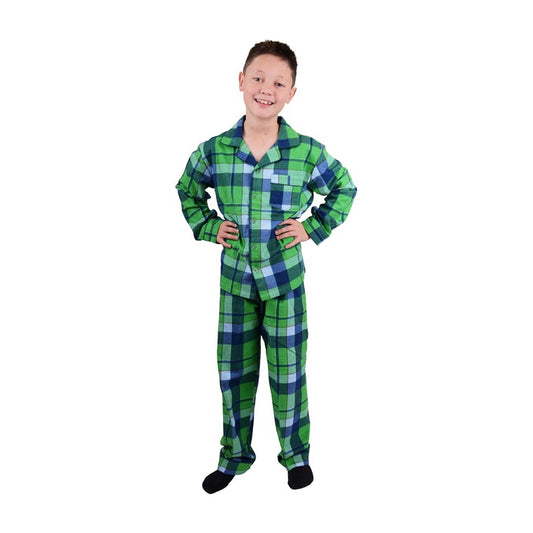 Flannel PJ Set, Kelly Check, Size 8