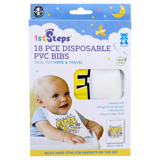 1st Steps  Disposable Bibs, 18pk