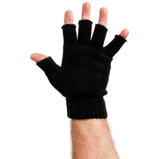 Mens Heat Control Fingerless Black