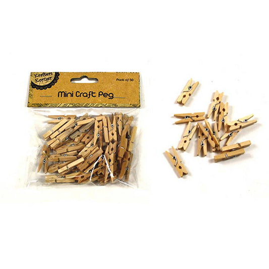 Natural Mini Craft Pegs, 50pk