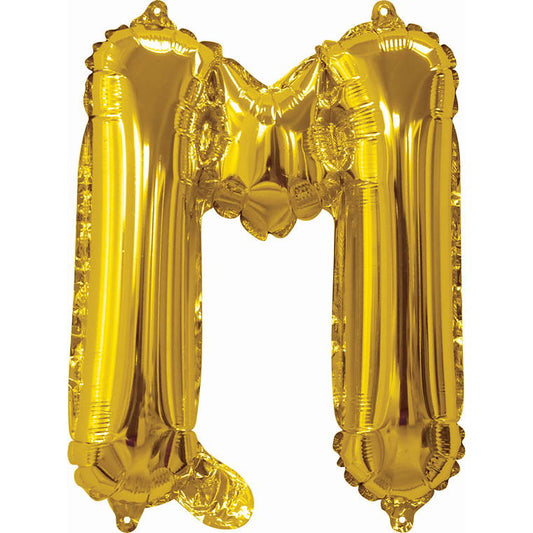 Gold Foil Balloon, 35cm, Letter M