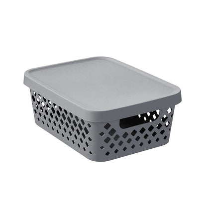 Kept Storage Basket w/ Lid, 10L, 3 Asstd Colours